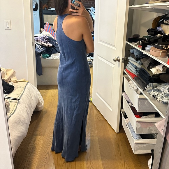 J.Crew Alicia cupro-blend navy blue racerback slip dress - Picture 6 of 8